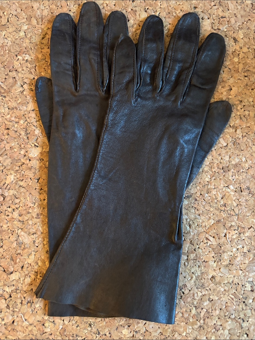 Women's Brown Leather Gloves - Classic Smooth Finish